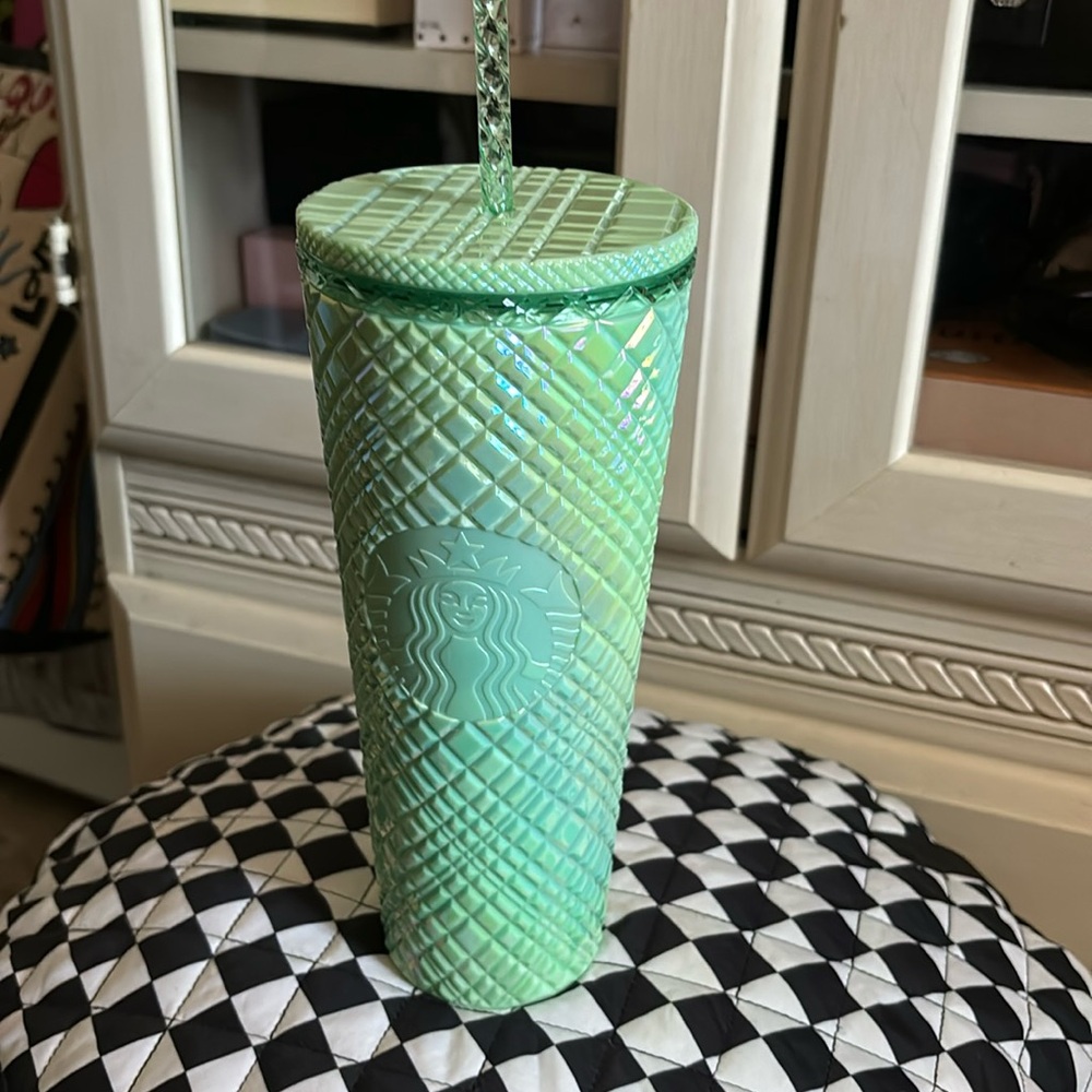 New Starbucks tumbler in mint green.